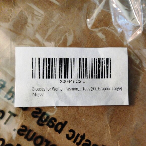 Big Dart Long Sleeve Button Down Blouse in 90s Graphic Design, Sz Large, NWT - Picture 2 of 15